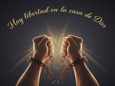 Letra Hay libertad en la casa de Dios (Manos rompiendo cadenas)